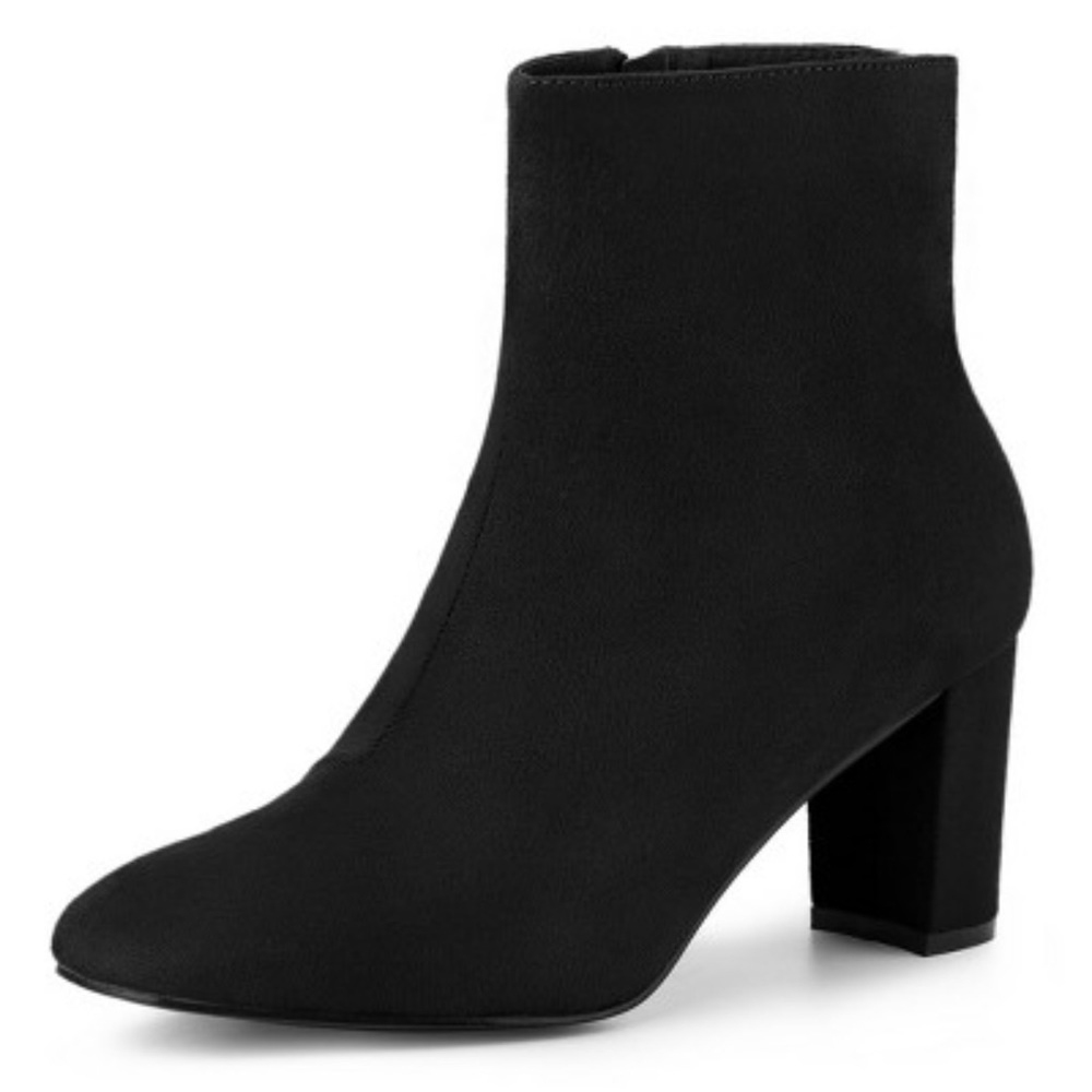Allegra K Like New. Black Chunky Heel Ankle Boots. Size 7